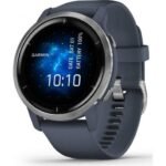 Montre Connectée Garmin Venu 2 Silver- Bracelet Bleu Gris